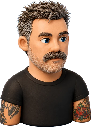 Stylized 3D portrait of Craig Midwinter